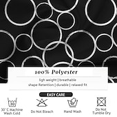 tanie Geometryczny wzór-Męskie Koło Wzór geometryczny Koszule eleganckie Zapinana na guziki koszula Długi rękaw Biznesowy swobodny Biznes Codzienny Jesień Zima Wiosna i lato Kołnierzyk koszuli Zapiąć Druk 3D Czarny