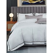 economico Collezione d&#039;elite-Set copripiumino da 4 pezzi, 100% cotone biologico, tessuto morbido e traspirante, include copripiumino e federe per un sonno confortevole.