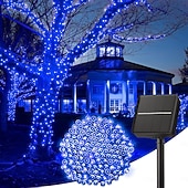 cheap Solar String Lights-LED Solar Christmas String Lights Outdoor Waterproof 100m 334.5Ft 1000LED/50m 171Ft 500 LED Solar Christmas Lights with Remote8 Modes Waterproof Patio Lights for Christmas Tree Patio Yard Garden Party Decor