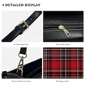olcso Kézitáskák és bevásárlótáskák-női piros tartán kockás kézitáska állítható pánttal – stílusos crossbody táska mindennapi és irodai használatra