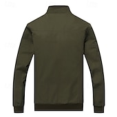 preiswerte Cargo-Jacken-Herren Einsatzjacke übergangsjacke Ausgehen Windjacke Tasche Ganzjahres Einfach Klassisch Stehkragen Regulär Schwarz Khaki Armeegrün Jacken