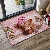 billiga julmattor och julmattor-juldekoration dörrmatta xmas highland cattle köksmatta golvmatta halkfri matta oljesäker matta inomhus utomhusmatta sovrumsinredning badrumsmatta entrématta