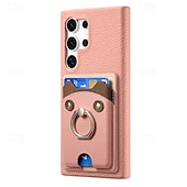 cheap Samsung Cases-Phone Case For Samsung Galaxy S24 S23 S22 S21 Ultra Plus A55 A35 A25 A15 5G A55 5G A14 A34 A54 S20 Plus S20 Ultra A53 A33 A23 A13 A33 Back Cover Ring Holder Card Slot Shockproof Retro PC PU Leather