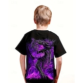voordelige Jongens 3D Dieren-Jongens 3D Grafisch dier Draak T-shirt Korte mouw Zomer Lente Modieus Basic Kinderen 4-12 jaar Strakke ronde hals Buiten Casual Dagelijks Normale pasvorm