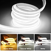preiswerte COB-Streifenlichter-3M 5m 10m Lichtsets 288 LEDs COB 15mm 1 Set Lichterketten &amp; Zubehör 1 Set Warmweiß Weiß Netual Weiß LED Neonlichte Draussen Wasserdicht Urlaub 220-240 V 110-120 V
