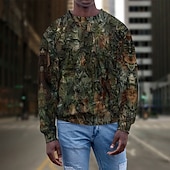cheap Men's 3D Sweatshirts-Men's Graphic Camo / Camouflage Sweatshirts Golf Pullover Sweatshirt Long Sleeve Sweatshirt Hooded Vacation Cool Daily Print Vacation Sports Outdoor Going out Printing Winter Spring &amp;  Fall