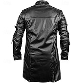 economico Giacca in ecopelle-Per uomo Giacca di pelle sintetica Giacca da motociclista Giacca in pelle rossa Giacca da moto Giornaliero Da mare Antivento Tenere al caldo Lacci Tasche Autunno inverno Liscio Di tendenza Classico