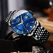 cheap Quartz Watches-LIGE Men Quartz Watch Minimalist Calendar Stainless Steel Watch