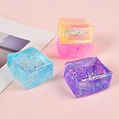 preiswerte Artikel zum Stressabbau-4 Aurora-Malzgummi-Eiswürfel – entspannendes Squishy-Spielzeug für Kinder &amp;Erwachsene, langsame Rückfederung der Tofutextur