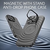 Недорогие Чехлы для iPhone-телефон Кейс для Назначение айфон 16 про макс iPhone 15 Pro Max iPhone 14 Pro Max iPhone 13 Pro Max Магнитный адсорбционный футляр со стендом Поддержка беспроводной зарядки Защита от удара ТПУ ПК