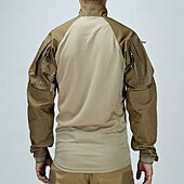 tanie Najfatalniejszy-Męskie Koszula bojowa Koszula turystyczna Taktyczna koszula wojskowa Długi rękaw Quarter Zip Top Na wolnym powietrzu Oddychający Miękka Poliester Niejednolita całość Czarny Zieleń wojskowa Chropowata