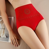ieftine Lenjerie de modelare-Tanga pentru controlul burticii pentru femei, chiloți modelați cu talie înaltă, brâu din plasă, fără sudură, pentru slăbire, lenjerie de corp, ținute de acasă