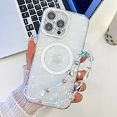 Χαμηλού Κόστους iPhone Θήκες-τηλέφωνο tok Για iPhone 16 Pro Max Plus iPhone 16 Pro Max iPhone 15 iPhone 15 Pro Max iPhone 14 Pro Max Πίσω Κάλυμμα Μαγνητική Υποστήριξη ασύρματης φόρτισης με λουράκι καρπού Ρετρό Επιμετάλλωση