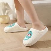 abordables Accueil Pantoufles-pantoufles d&#039;intérieur pour Halloween, pantoufles en coton avec motif de masque de dessin animé pour femmes, chaussures d&#039;hiver confortables pour la maison