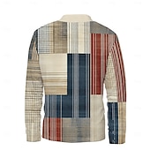 billiga Geometriskt mönster-Herr Grafisk Lappverk Huvtröjor Kvartströja med dragkedja Långärmad Tröja Hög krage Dagligen Ledigt Vintage retro 3D-tryck Semester Utekväll Streetwear Mönster Vår &amp; Höst