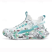 economico Sneakers Casual-sneakers alte da uomo con motivo graffiti – scarpe sportive streetwear colorate con chiusura con lacci, tomaia in mesh traspirante per abbigliamento casual e sportivo