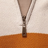 preiswerte Herrenpullover-Marke hochwertige Baumwollpullover für Männer Reißverschluss Rollkragen Pullover Männer Herbst Winter gestreiften warmen Herren Polo-Pullover