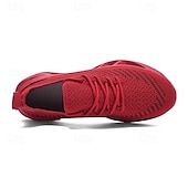 baratos Ténis para Homem-tênis de corrida flyknit respirável vermelho masculino com sola acolchoada leve – ideal para treinos e uso diário
