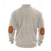 levne Dovolená-Pánské Polo na čtvrt zip Golfová košile Denní Dovolená Čtvrtletní zip Dlouhý rukáv Módní Moderní Barevné bloky Slátanina Jaro &amp; podzim Běžný Námořnická modř Světle šedá Armádní zelená Meruňková Polo