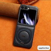 baratos Capa Samsung-telefone Capinha Para Samsung Galaxy Z Virar 6 Z Flip 5 Z Flip 4 Z Flip 3 Capa traseira Com Suporte Suporte para carregamento sem fio Antichoque Retro TPU Couro PU