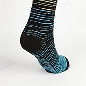 economico Accessori per lo sport e l&#039;outdoor-5 coppie Per uomo Calze a compressione Calzini da scalata Esterno Traspirante Morbido Elastico Comodo Calzini / Calze Calzini a compresione Collage Chinlon Grigio scuro Giallo Blu per Caccia Ciclismo
