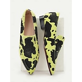 billige Slip-ons og loafers til kvinner-loafers i imitert skinn for kvinner – stilige svarte og hvite slip-on-leiligheter for fritids- og kontorklær