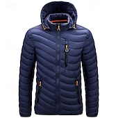 baratos Jaquetas sopradoras-Homens Casaco acolchoado Jaqueta Puffer Casaco de inverno Puffer Inverno Ao ar livre Isolado Empacotável Leve Capa Destacável Casacos Jaqueta Puffer Leve Casaco Puffy Zip Completo Pesca Alpinismo