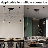 economico Luci a sospensione-lampada a sospensione a led bianco caldo 6/10/14 teste retro edison multi regolabile fai da te luce ragno soffitto moderno chic industriale per soggiorno camera da letto 110-240v