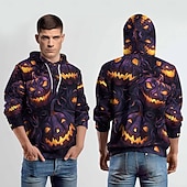 levne Mikiny s kapucí-Dýně Kapuce Pullover předvečer Všech svatých 3D Přední kapsa Grafika Pro Pro páry Pánské Dámské Dospělé předvečer Všech svatých Karneval Plesová maškaráda 3D tisk Párty Běžné / Denní