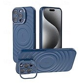 Недорогие Чехлы для iPhone-телефон Кейс для Назначение айфон 16 про макс iPhone 15 Pro Max iPhone 14 Pro Max iPhone 13 Pro Max Магнитный адсорбционный футляр со стендом Поддержка беспроводной зарядки Защита от удара ТПУ ПК