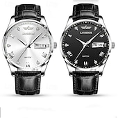 ieftine Ceasuri Quartz-Ceas de mână pentru bărbați Brand Trend Fashion Sports cu calendar dublu nocturn luminos automat complet ceas din oțel