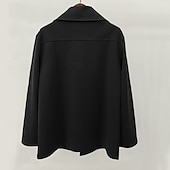 cheap Men&#039;s Trench Coat-Men&#039;s Peacoat Trench Coat Daily Vacation Fall &amp; Winter Polyester Thermal Warm Outerwear Clothing Apparel Fashion Classic Plain Pocket Lapel Double Breasted