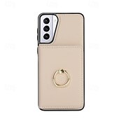 Недорогие Чехлы для Samsung-телефон Кейс для Назначение S24 Ultra Plus S23 S22 S21 S20 Ultra Plus FE A55 5G A14 A54 A72 А73 А53 A71 A12 Кейс на заднюю панель со стендом Кольца-держатели Разъем для карты Ретро ТПУ Кожа PU