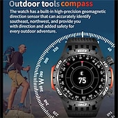 ieftine Ceasuri Smart-ceas inteligent ht22 ecran de 1,46 inchi apel bluetooth ip68 lanternă cu led rezistentă la apă baterie mare 100 sport gps pistă de fitness ceas inteligent