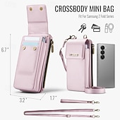 お買い得  サムスン用ケース-電話 ケース 用途 サムスンのギャラクシー Zフォールド6 Z Fold 5 Z Fold 4 Z Fold 3 Z Fold 2 Z Fold ユニバーサル 女性用 女の子用 磁石バックル ジッパ－ 全身保護 レトロ風 TPU PUレザー