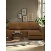 baratos Cobertura de Sofa-Capa de Sofá 100% Algodão com Armazenamento Capas de Sofá-Cama Acolchoadas Cor Sólida