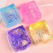 preiswerte Artikel zum Stressabbau-4 Aurora-Malzgummi-Eiswürfel – entspannendes Squishy-Spielzeug für Kinder &amp;Erwachsene, langsame Rückfederung der Tofutextur