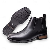 baratos Botas do Chelsea-botas chelsea masculinas de couro marrom e preto – botas clássicas de cano curto com painéis laterais elásticos para uso casual e formal