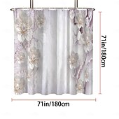 お買い得  シャワーカーテン-フック付きシャワーカーテン180cm*180cm(70"*70")ポリエステル洗濯可能防水パターンバスルームバスタブデコジュエリーフラワー