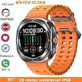 cheap Smartwatch-W7 AMOLED Smart Watch Ultra 7 Ai Dail 3D Menu SOS Compass Men Women Bluetooth Call Wireless Charging Sport Smartwatch