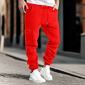 baratos Calças Desportivas-Homens Calças Cargo Calças Calça de moletom cargo Cintura elástica Bolso multi Punho com Elástico Tecido Vestível Ao ar livre Diário Acampar e Caminhar Moda Clássico Preto Amarelo