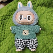 baratos Conjuntos de Roupas e Acessórios para Bonecas-Conjunto de Roupas para Boneca de 7in/17cm Roupas de Pelúcia ForLabubu Suéter de Boneca (SEM Boneca)