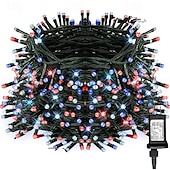 baratos Plug String Lights-dc24v tensão segura led luzes de corda de natal 100m 50m 20m 10m com 800 leds e 400 leds, luzes de natal de tira de fadas, iluminação externa à prova d&#039;água ip65 para natal, festa, eventos de ano