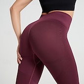 billiga Yoga Leggings &amp; Tights-Dam Yogabyxor Yoga leggings Lappverk Hög midja Yoga Gymträning Pilates Trikåer Svart Rosa Armégrön Höst sporter Sportkläder Elastisk Smal