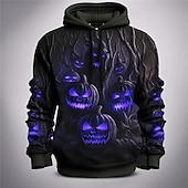 levne Mikiny s kapucí-Dýně Kapuce Pullover předvečer Všech svatých 3D Přední kapsa Grafika Pro Pro páry Pánské Dámské Dospělé předvečer Všech svatých Karneval Plesová maškaráda 3D tisk Párty Běžné / Denní