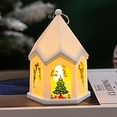 ieftine Lumini de Craciun-decor de Crăciun lumina de noapte cadou strălucitor de Anul Nou lanternă retro pandantiv brad de Crăciun decor de masă elemente de recuzită de vacanță 1buc