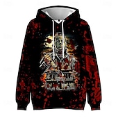 tanie Bluzy-Halloween Michael Myers Bluza z Kapturem Nadruk Graficzny Na Dla par Męskie Damskie Dla dorosłych Halloween Karnawał Bal maskowy Druk 3D Codzienne