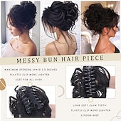 economico Chignon-Chignon Chignon Con clip Capelli sintetici Pezzo di capelli Estensione capelli Ondulato Feste Giornaliero Da tutti i giorni Rosso Marrone Grigio