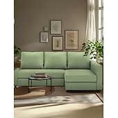 baratos Cobertura de Sofa-Capa de Sofá 100% Algodão com Armazenamento Capas de Sofá-Cama Acolchoadas Cor Sólida