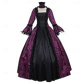 cheap Dresses-Rococo 18th Century Cocktail Dress Dress Cosplay Costume Lady Geometric Ball Gown Fancy Dress Women&#039;s Royal Halloween Carnival Masquerade Party / Evening Prom Carnival of Venice Adults&#039; Dress All